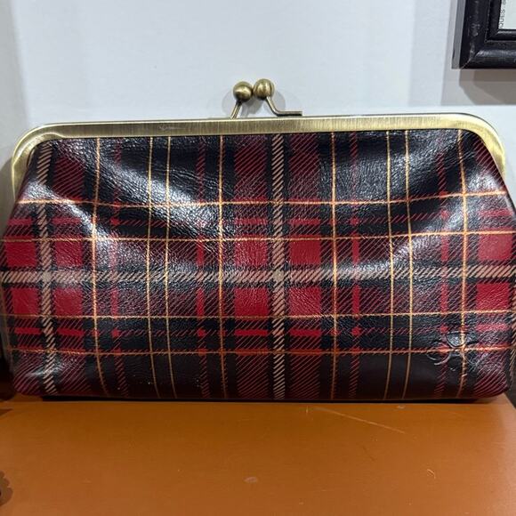 Patricia Nash Potenaz Leather Frame Crossbody Bag-Red tartan - Picture 1 of 4